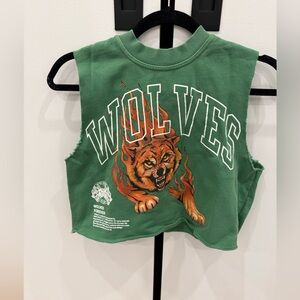 Darc Sport Green 'Wolves' Graphic Crop Tank